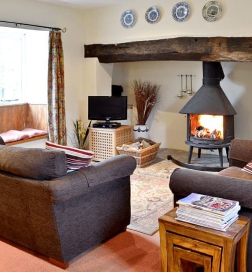 Living Space with Inglenook Fireplace - Cosy Self Catering Cottage in Dorset